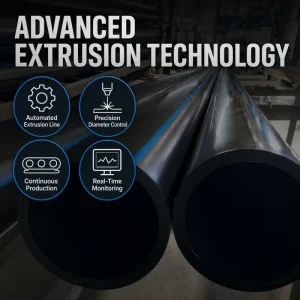 PE100 HDPE Water Pipe 50 Year Long Service Life PN16 SDR11 DN20 Black Blue Stripe Flexible ISO4427 Municipal Irrigation