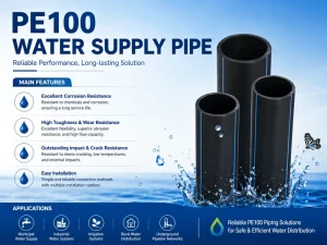 PE100 HDPE Water Supply Pipe Corrosion Resistant Lightweight Long Service Life Polyethylene Plumbing Tube