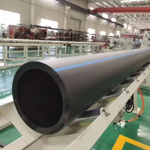 PE100 PN16 SDR11 Polyethylene HDPE Pipe 110mm 160mm 400mm 4 6 16 Inch Buried Water Supply and Irrigation Pipes With Blue Stripes