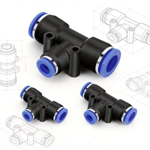 PEG Reducing Pneumatic Connector 6 8mm Water Reduction Connector Atomizing Nozzle Three-Way Plastic T-Type Air Hose Adapter