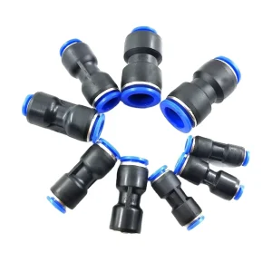 PG Union Straight Reducer Pneumatic Black Plastic Air Hose Tube Quick Connector