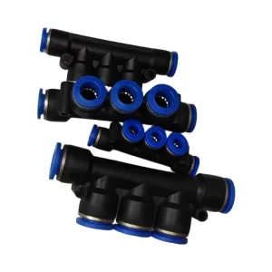 PK 5 Way Pneumatic Air Line Splitter Plastic Push-in Quick Connector Equal Union Mainfold Fitting