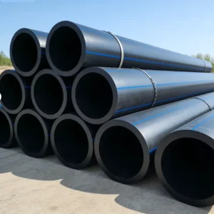 PN16 Pn10 HdPE Water Pipe Blue Stripe 110mm 125 160 200 225 400 mm Sdr11 2 3 4 Inch SCH40 Pe Irrigation Plastic Pe Drainage Tube