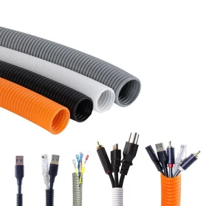 PP Flame Retardant Waterproof Corrugated Hose Conduit Electrical Wiring Protective Tubing Plastic Closed End/Open End 1/2 Thread
