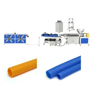 PP PE ABS PVC PC PA Single Screw Bearing Motor Gearbox Single Wall Corrugated Pipe Making