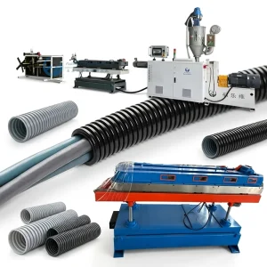 PP PE PVC Corrugated Conduit Pipe High Speed Single Wall Corrugated Pipe Machine Flexible Plastic Corrugated Hose Extrusion Line