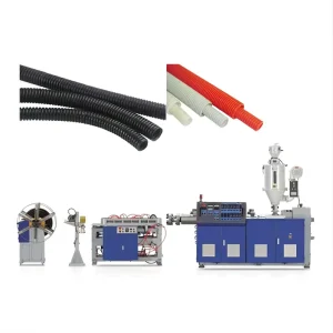PP PE PVC Corrugation Pipe Manufacture Single Screw Extruder Corrugated Pipe Hose Production Line