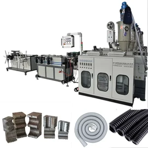 PP PE PVC Flexible Corrugated Pipe Machine Plastic Wiring Tube Bellow Hose Production Line