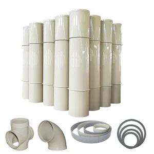 PP PVC Duct Anti corrosion PP Tubes Acid Alkali Resistant Plastic Pipe PP Ventilation Duct