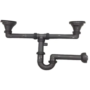 PP Shine Waste Pipe Drain Pipe P Trap Postposition Drainer Plastic Kitchen Sink Drain Pipe Free Match Drainage System