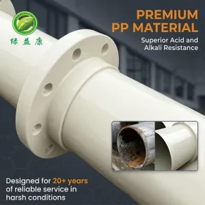 PP Ventilation Duct for Corrosive Gas Exhaust System Flame Retardant Polypropylene Pipe