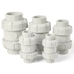 PPH H Industrial Water Treatment Ball Check Valve Double Union Manual 1/2″~4″ PTFE Sealing Plumbing OEM