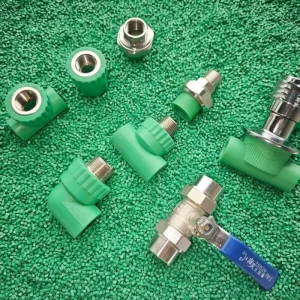 PPR Accessories 100% Pure Raw Material Plastic Pipes And Fittings In Green Color