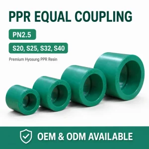 PPR Equal Straight Coupling PN2.5 S20 S25 S32 S40 Hot Melt Pipe Fitting For Cold And Hot Water Plumbing OEM Factory