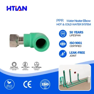 PPR Union Elbow 90 Degree Removable Fitting Socket Fusion For Water Plumbing Maintenance PN25 BSP 20mm
