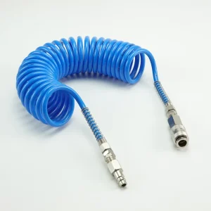 PU Polyurethane Recoiled Pneumatic Air Hose Spiral Tube Zinc Plated for Construction Engineering 5×8