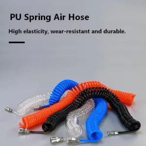 PU Spring Air Hose with Quick Connector High Pressure Wear Resistant Recoil Pneumatic Tube for Air Compressor Tool 3 6 9 12 15M