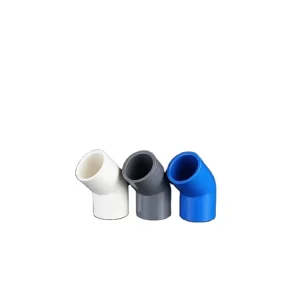 PVC 45 degree Elbow Water Supply Half curved Corrosion resistant Smooth Surface Thickened White Gray Blue Plastic Pipe Fittings