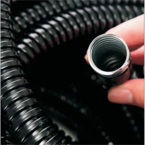PVC Coated Steel Flexible Hose Pipe for Electric Cable Protection Flame Resistant Black and Gray