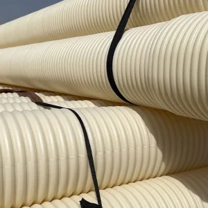 PVC Double Wall Corrugated Pipe 600mm Diameter Sn8 Ring Stiffness Corrosion Resistant Road Culvert Drainage High Plastic