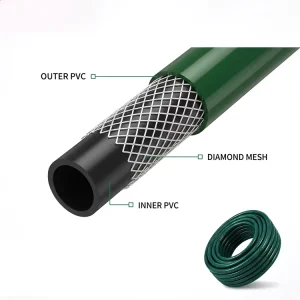 PVC Green Plastic Garden Hose 5/8 Inch 50ft Tube Pipe Irrigation Watering