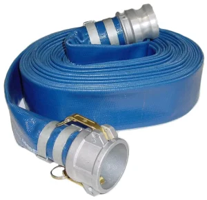 PVC Lay Flat Discharge Hose Blue 2 In 50 Ft/100m Customizable Length Durable High Pressure Flexible UV Protection Anti-Aging