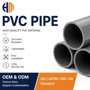 PVC Pipe Plastic Tube for Water Supply Drainage Irrigation Industrial Use ISO ASTM DIN Standard OEM