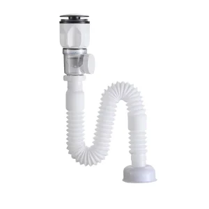 PVC Plastic Strainer Flexible Waste Drain Pipe for Bath Wash Basin
