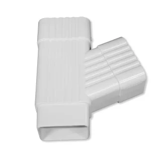 PVC Rain Downspouts Skew Tee Down Pipe Fitting Vinyl Rainwater Gutter System Tubes Square Gutter Y Connector