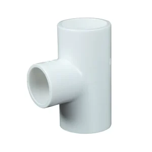 PVC Reducing Tee Pie Fittings for Water Supply Corrosion Resistant Plumbing Connector US Standard White 1/2″ 3-Year