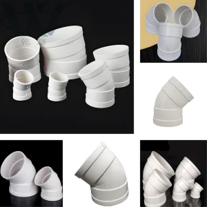 PVC U Square Drainage Fittings with High Pressure Durable Rubber Ring Socket Joint Leak Proof for Underground Pipes