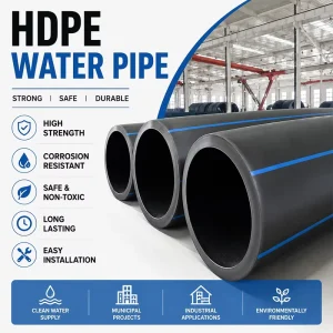 Pe100 Hdpe Pipe Polyethylene PE Pn8 Pn10 Pn12.5 Pn16 Sdr17 Mining Process Piping 110Mm Black Hdpe Wate Pipe for Mine Drainage