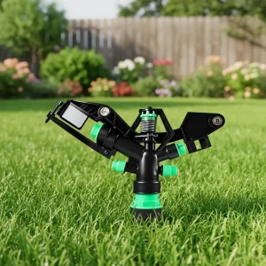 Plastic 1 Inch Four Nozzle Impact Swing Arm Sprinkler Garden Farmland 360 Irrigation Rotating Watering Cooling Dust Removal