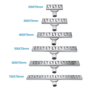 Plastic Linear Shower Drain With Horizontal Outlet ABS Rotatable Siphon DN50 Outlet Linear Floor Drain