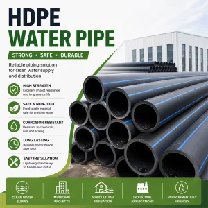 Plastic PE Tube 8inch 10inch 16inch 18inch 24inch SDR11 1.6Mpa PE100 HDPE Water Pipe for Drinking Water Supply