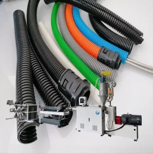 Plastic PP PE PA PVC Single Wall Corrugated Pipe Production Line High Speed PP PE PA Corrugated Pipe Extruder Machine
