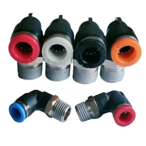 Plastic Pneumatic Fitting Pneumatic Parts Plastic Brass Male Thread Elbow Quick Connector Pneumatic Air Hose Tube Pipe Fittings