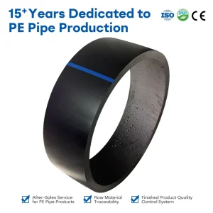 Plastic Polyethylene Pipe Convenient Construction No Smell 630mm Diameter High Pressure HDPE Straight Pipe for Water Supply