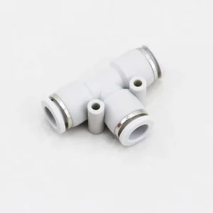 Pneumatic Fitting White 8mm Plastic Equal PE Plastic Tee Connector
