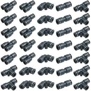 Pneumatic One Touch Push in Quick Connector Fittings NPT BSPP BSPT Threads 0 1.0MPa Pressure for Machinery