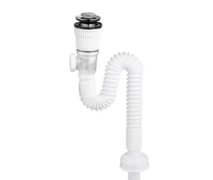Polished Plastic Bathroom Sink Drain Kit Expandable Anti Odor P Trap Pipe Flexible Strainer 1 1/4″ 1 1/2″ Drain Hole