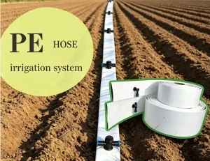 Pre Drilled Flat PE Layflat Pipe Anti UV High Pressure Drip Irrigation Main Hose 2-5Inch