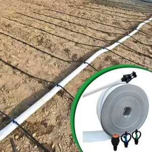 Prefabricated Hole Braided Layflat Water Hose with PP PE Material 20mm Diameter Holes 120cm Pitch for Garden & Farm Irrigation