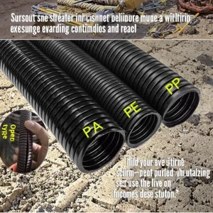 Professional Corrugated Hose Steel Wire Reinforced PP Plastic Protective Flexible Tube for Pipes Conduits Fittings