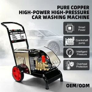 Professional Electric High Pressure Washer 4000PSI Mobile Cart with Brass Pump Motor Hose Reel for Industrial