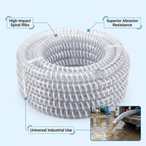 Saudi Spec Anti-UV PVC Spiral Reinforced Hose Mining Grade Slurry Pipe For Middle East & South America