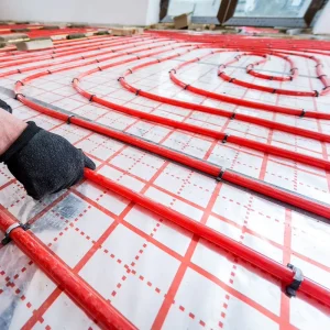 Radiant PERT Floor Heating Vapor Barrier Hydronic Underfloor Reflective Film Flexible 5 Year Warranty Compatible Manifolds