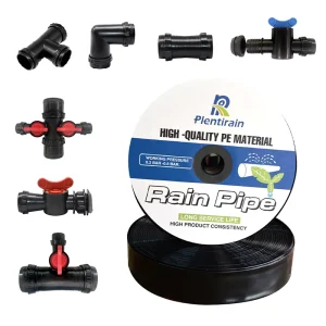 Rain Pipe Flat Micro Sprinkler Hose for Agricultural Irrigation System Garden Watering Laser Spray Hose Durable PE Material