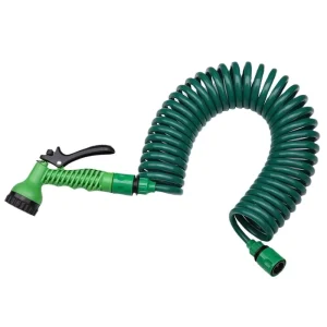 Recoil Garden Water Hose 25 ft 50 Ft EVA Curly Water Hose With Plastic Brass Connectors Garden Hose Coil With Spray Gun
