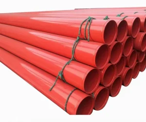 Red Epoxy Coated High Pressure Fire Sprinkler Carbon Steel Pipe for Fire Safety System